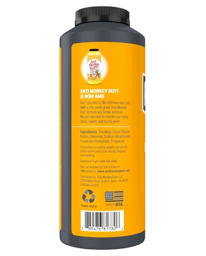 Anti Monkey Butt Anti-Friction Body Powder, 8 Oz., Model# 817800