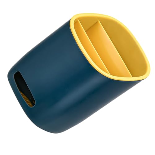 PRETYZOOM 多機能箸立て キッチン収納ラック 耐久製 水切り機能付き 食器収納に 家用調理器具整理 深藍色