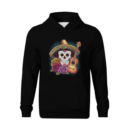 Kids Cute Cinco De Mayo Mexican Skull Boys Girls Lightweight Kangaroo Pocket Fleece Hoodies2