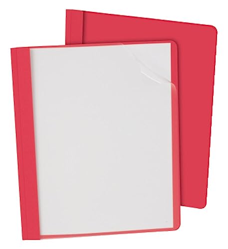 Oxford Clear Front Report Covers, Red, Letter Size, 25 Per Box (55811Ee) #TOP1