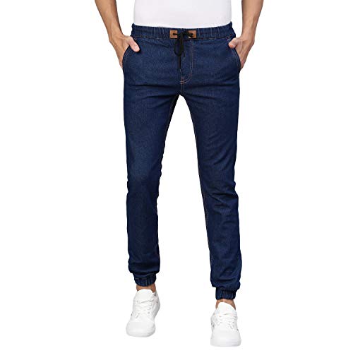 Urbano Fashion Men’s Dark Blue Jogger Jeans Slim Fit Stretch (nwibnhpsjog-14-dblue-30)
