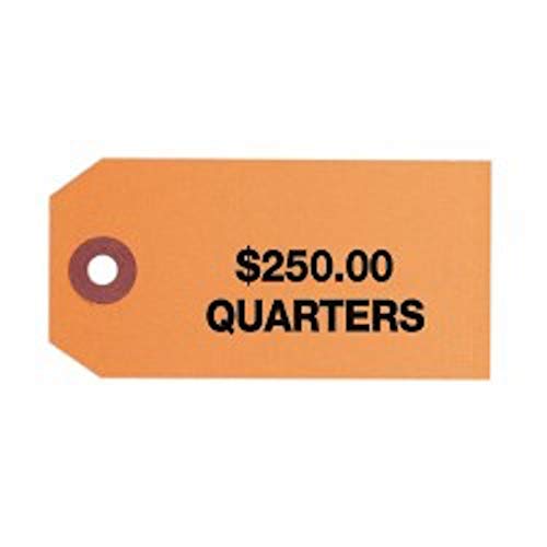 MMF Industries Kleinmünze Tag (2100705D16) bedruckt, 250 US-Dollar Kapazität, Orange, 500 Stück Cover