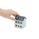 Miniature Cottage for Dollhouse Accessories Desktop Decor Wooden Mini House Storage Decoration Ornament Nice Present for Miniature Lovers (Blue)