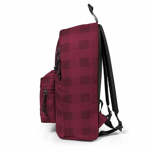 Image of EASTPAK Out Of Office - 31L Backpack with Dual Compartments, 14-inch Laptop Tablet Sleeve, Utility Pocket, Bottle Holder, Checker Wine Burgundy
