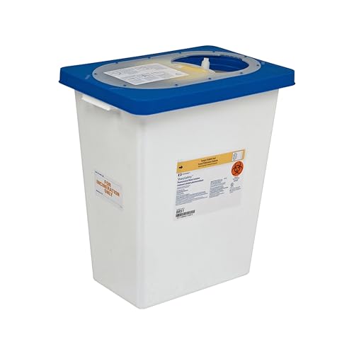 Image of SharpSafety Pharmaceutical Waste Container, Gasketed Hinged Lid, 8 Gallon, Case of 10