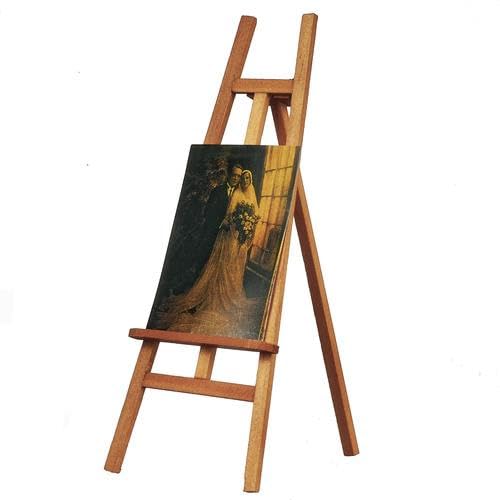 Dolls House Aged Wedding Picture & Easel Miniature Victorian Accessory 1:12