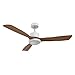UNIVERSALBLUE - Ventilador de Techo con Luz - Ventilador Silencioso con Mando a Distancia - 3 aspas de Madera - 3 velocidades
