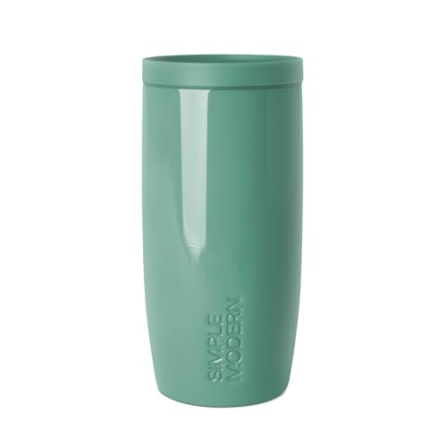 Image of Simple Modern Voyager Signature | 16oz Travel Coffee Mug Tumbler with 360 Lid | Gifts for Women Men | Ceramic-Lined Insulated Stainless Steel Cold Brew Iced Coffee Cup | Spruce
