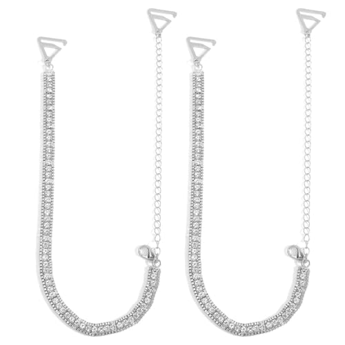 JchEnye 2 Piezas Sujetador de Strass para Mujer - Ajustable con Tirantes Antideslizantes (Invisibles) - Ideal para Tops, Fiestas y Vestidos de Boda