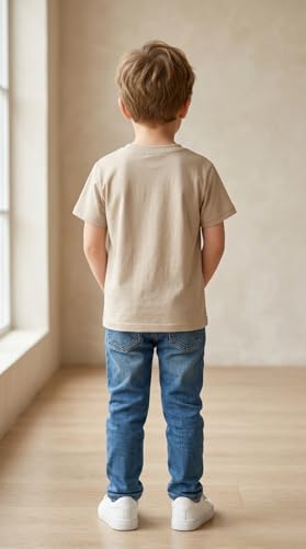 Image of Kids T Shirt Short Sleeve Crewneck Tee for Toddler Boys and Girls Cotton Basic Summer Top 2-6 Years