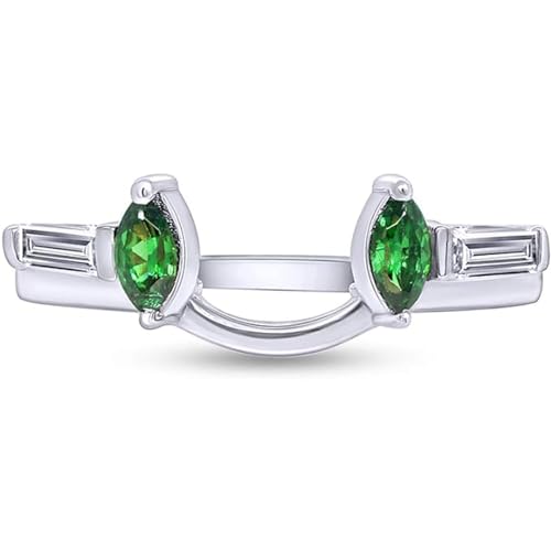 Flora Gems Created Baguette Cut & Marquise Shape Green Emerald