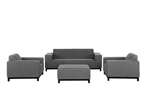 Beliani Modern Upholstered Garden Conversation Set 5-Seater Weather-Resistant Grey Fabric Rovigo II
