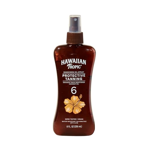 Hawaiian Tropic Dark Tanning Oil Spray Pump, SPF 6 8 Oz (Packaging May Vary)