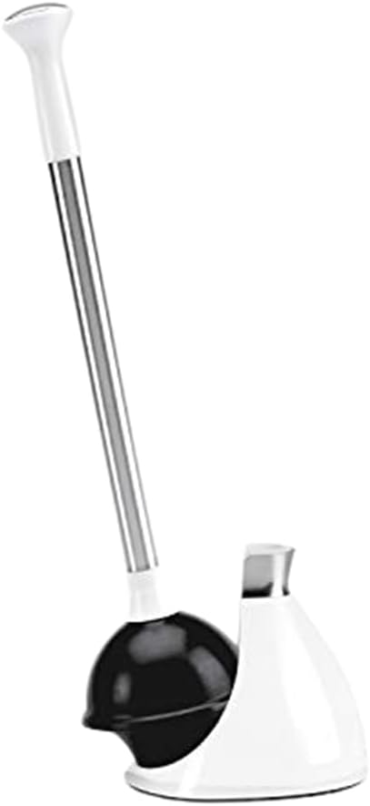 simplehuman Toilet Brush with Caddy, Stainless Steel, White