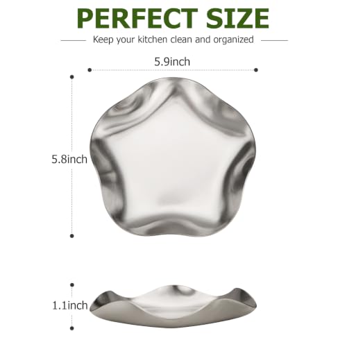 Image of VanlonPro Stainless Steel Spoon Rest, Spatula Ladle Holder, Stainless Steel Utensil Spoon Rest Holder, Brushed Finish, Dishwasher Safe 5.9 Inch (Flower Silver 1PC)