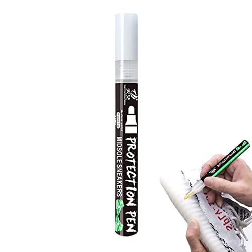 Krujecnt Pintura blanca para zapatillas, Marcador de zapatillas de deporte de restauración de entresuela, Limpiador de marcador de entresuela, bolígrafo de cuero de pintura de reparación de zapatillas