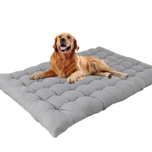 Waigg Kii Cuccia per Cani Extra Large XL/XXL, Materasso Calmante per Cuccia Anti-Ansia, Materasso Lavabile per Cani di Taglia Grande per Cani di Taglia Media e Grande (120 * 60CM, Grigio)