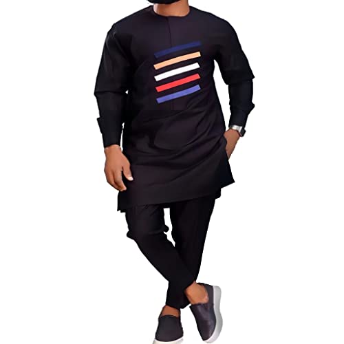 Chemises vêtements dashiki hommes africains et pantalon ensemble 2 pièces costume