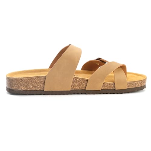 E E EMPTY Sandals Women Project Cloud Adjustable Double-Buckle Smooth Sandals, Comfortable Cork Sandals Suitable for Both Men and Women, with Bow Support3