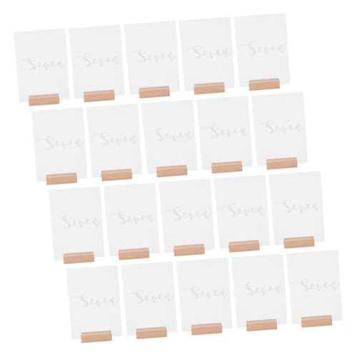 20 Numéros de Table Acrylique Support Bois Mariage Fête Réception