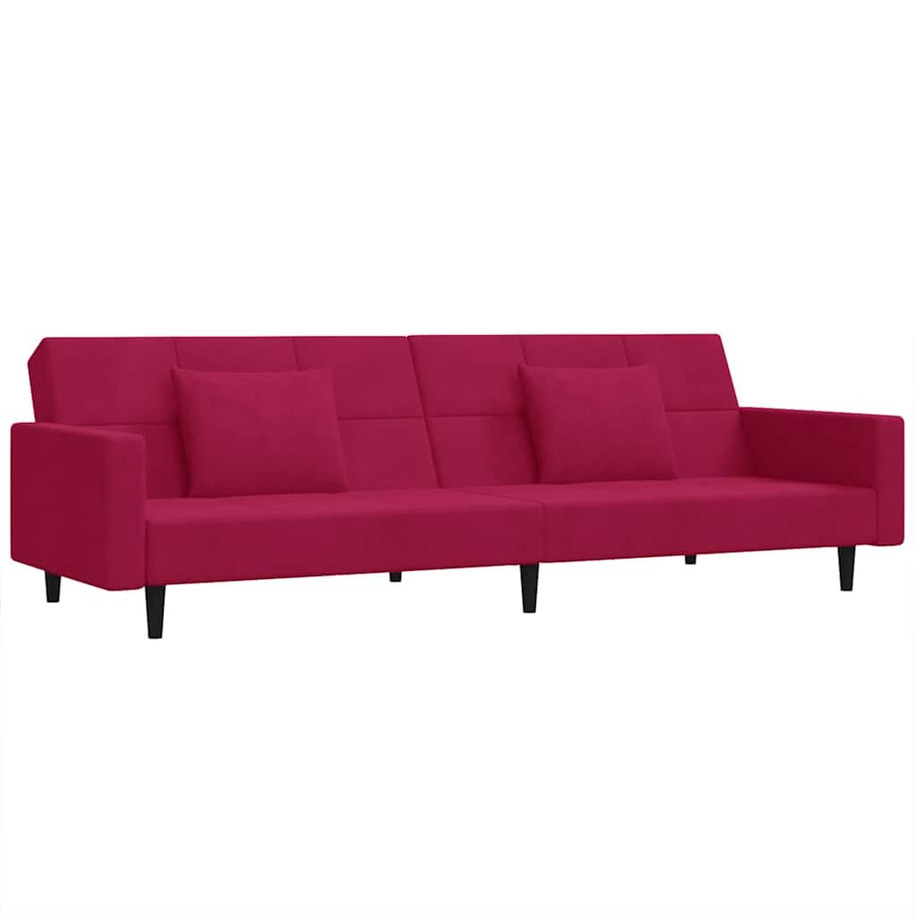 Sofá cama de 2 plazas con función de sueño de 220 cm ajustable con 2 almohadas