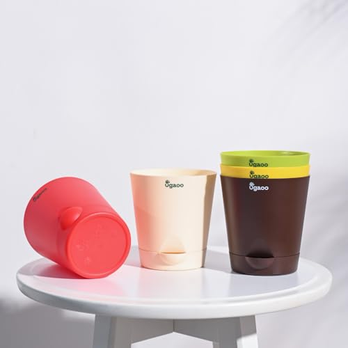 Ugaoo Self Watering Pots Planter for Plants - 4 Inch, Round, Set ...