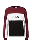 Bloqueo de color Fila Aqil Blocked Crew Sudadera, Black-Chocolate Truffle Bright White, L para Hombre