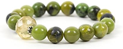 JEWELZJEWELZ braccialetto, foresta Verde Gemma braccialetto, quarzo Limone, gioiello bracciale, gioielli fatti a Mano, gioielli, Fashion 10 โ 14 mm