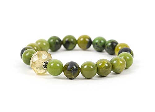 JEWELZJEWELZ braccialetto, foresta Verde Gemma braccialetto, quarzo Limone, gioiello bracciale, gioielli fatti a Mano, gioielli, Fashion 10 – 14 mm