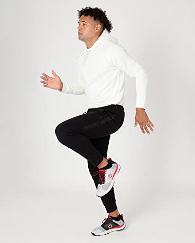 Layer 8 Men's Jogger Pant Performance Active Tech Knit 2.0 Athletic Fleece Sweatpant (Small, Black Solid) #TOP2