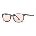 Bloomoak Rose Tinted Migraine Glasses, FL- Flex Light Sensitivity Relief Glasses for Fluorescent LED Glare, Photophobia, Eye Strain (Blush Pink - 52% - Gray Mist Frame(For Indoor))