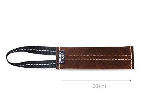 Julius-K9, 185LE-20, Beisswurst, Leder, flach, 20 cm lang, eine Handschlaufe