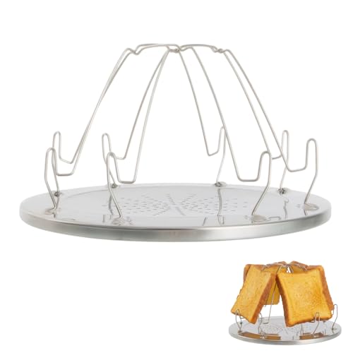 Camping Toaster Für Kocher 4 Scheiben Edelstahl Camping ToasterFaltbarer Toastständer Für Familien ToasterMini Für Gasherd Outdoor Picknick Reisen Wohnmobile Perfekt Für Picknicks Im Freien