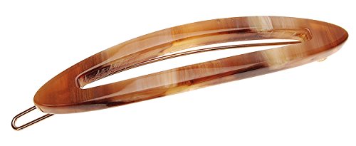 Barrette Boule Argent France Luxe : l'éclat de la corne caramel pour révéler votre assurance