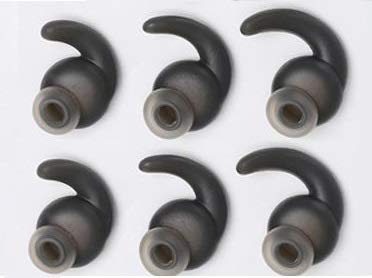 Sound Wave JBL ズレ解消 音質向上 イヤーピース 6個 Anti-Slip シリコン製 イヤーピース 耐久 遮音性 イヤーチップ JBL Synchros Reflect BT Sports Wireless 互換性 イヤホン交換用 JBL ET1 (SML各2個, ﾌﾞﾗｯｸ)