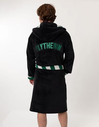 Albornoz Harry Potter de forro polar negro estilo bata larga Slytherin 3