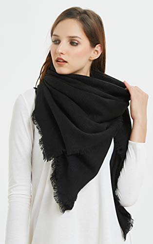 VIVIAN & VINCENT Soft Classic Luxurious Blanket Solid Color Square Scarf Wrap4