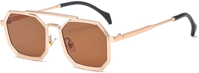 Packard Trendy - Hexagon Unisex Sunglasses - Handbrushed Aluminium Finish-picture-44