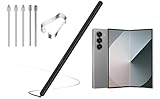 Z Fold 6/5 Slim S Pen Stylus + 5 Extra Nibs + Multi Function Button Replacement for Samsung Galaxy Z Fold 6 / Fold 5 Phone Fold Edition, 4096 Pressure Levels + Titanium Metal Alloy Tips
