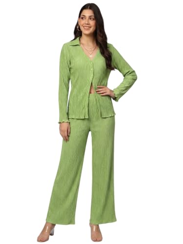 Image of GRECIILOOKS Co ord Set Women Stylish | Dress for Woman | Women's Summer Cord Set | Trendy Poly Cotton Pajama Set | Full Sleeve Beach & Resort Outfits