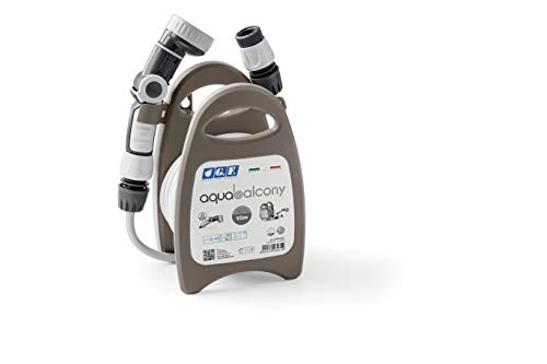 GF Garden Aquabalcony Slanghaspel voor tuin met 10 meter slang en accessoires voor de irrigatie van vazen, balkon en groene hoeken, taupe