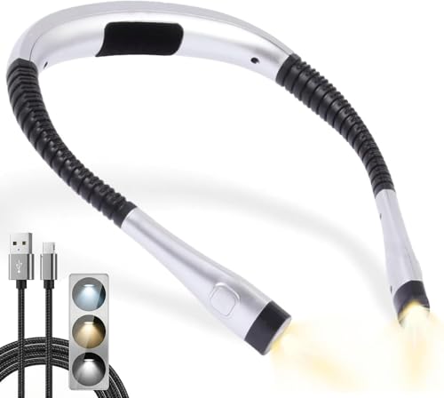 Luz de cuello con 3 colores de temperatura regulable para leer libros en la cama por la noche