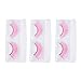 Lurrose 3 Pairs of Fake Eyelashes Curly Eyelashes Extension Halloween Cosplay Dress up Art for Carnival Party Prop (Pink)