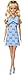 Barbie Fashionistas Doll #237 with Wavy Blonde Ponytail Wearing Blue Bow Halter Dress, Black Hair Bow Accessory and Matching Blue Heels
