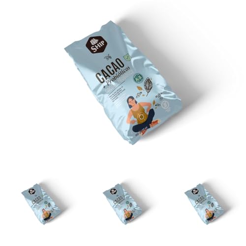 Ship - Cacao con Probióticos Bolsa de 625 g - Te Ayuda a Regular el Intestino - Estimula el Sistema Circulatorio - Rico en Vitaminas - Con un Sabor Dulce y un Delicioso Aroma a Vainilla (Paquete de 4)