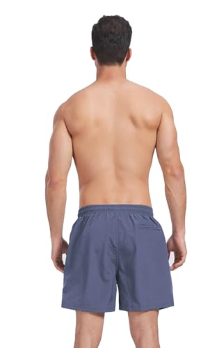 Ougelebo Badehose Herren Badeshorts Herren Kurz Männer Schnelltrocknend Kurze Schwimmhose Strandhose Swim Bade Shorts Man Denim Blue L 3