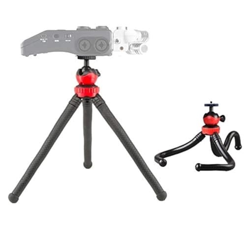 12'' Flexible Tripod Stand for Zoom Recorder H6 H5 H4n H2n H1n - Acetaken Black+red