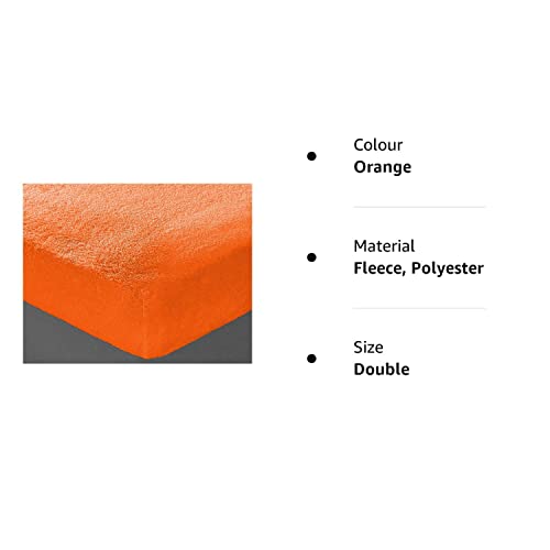 Glamptex Deep 30CM Teddy Bear Fur Sherpa Fleece Fitted Sheet, Single Double King Super (Orange, Double) - Image 2