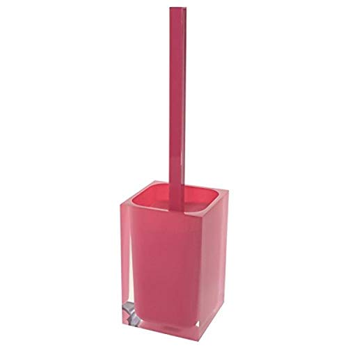 Image of Gedy Rainbow Modern Square Toilet Brush Holder, Pink