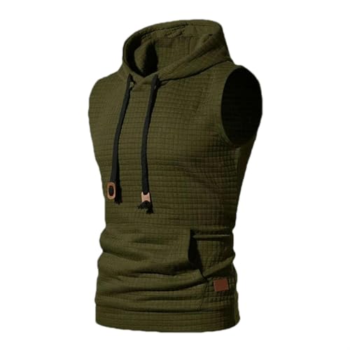 Débardeur de sport pour homme léger avec poche ventrale et capuche